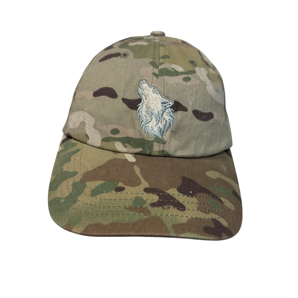 Yupoong Baseball Cap Mens OSFM Camo Howling Wolf W.O.L.F. Embroidered Dad Hat